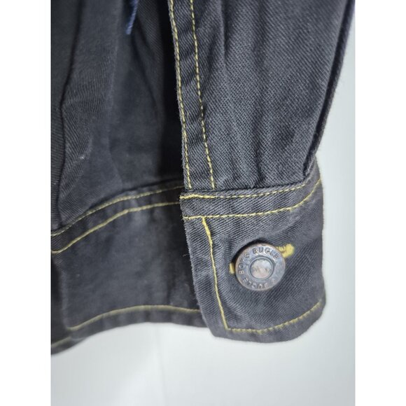 VTG Bugle Boy Long Sleeve Metal Button Up Black Western Shirt Men's Sz L NEW - Picture 11 of 13